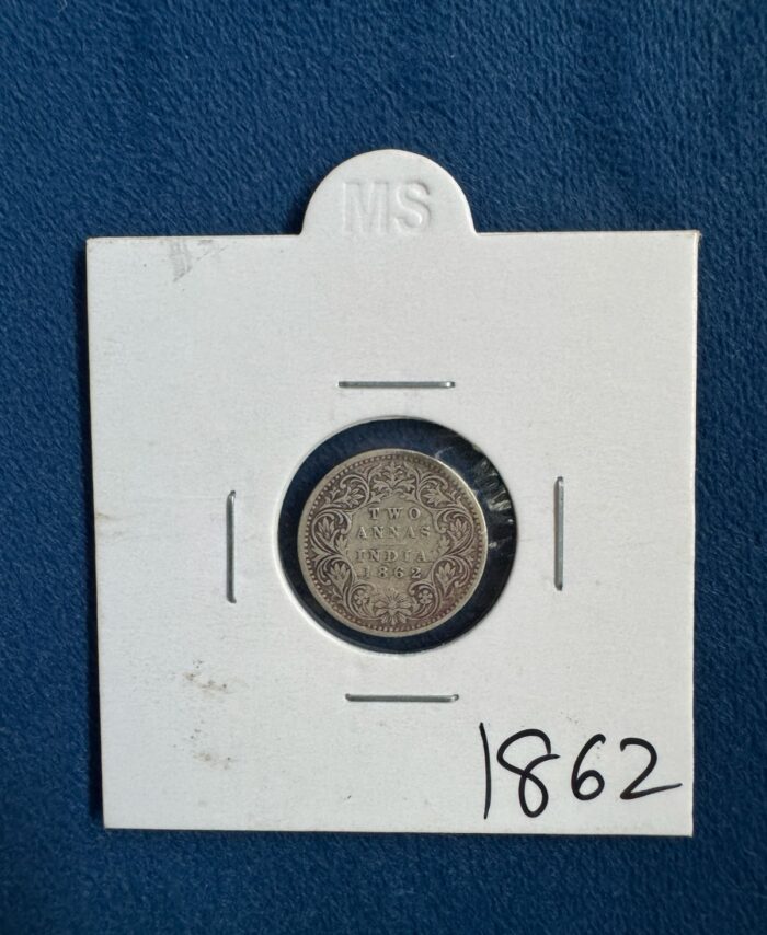 British India 1 Rupee silver coin 1862 Queen Victoria