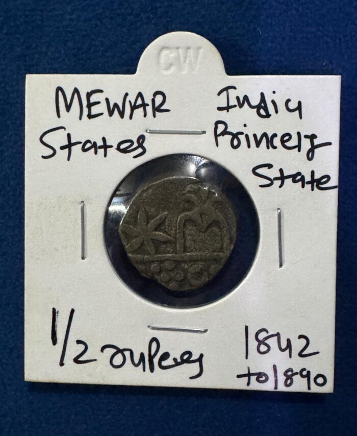 Mewar State 1/2 rupees 1842 to 1890  rare coin
