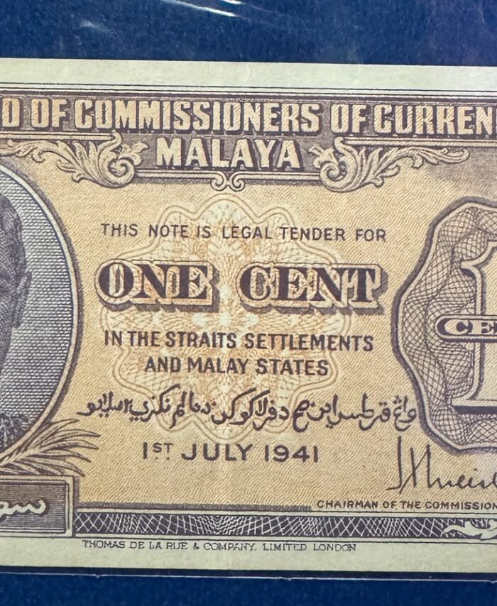 1 Cent Bank note Malaya