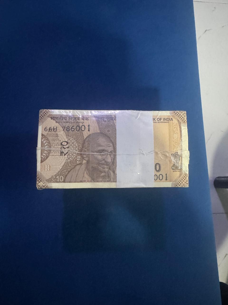 10 Rupees UNC  10 Bundle Rim starting 786001 number